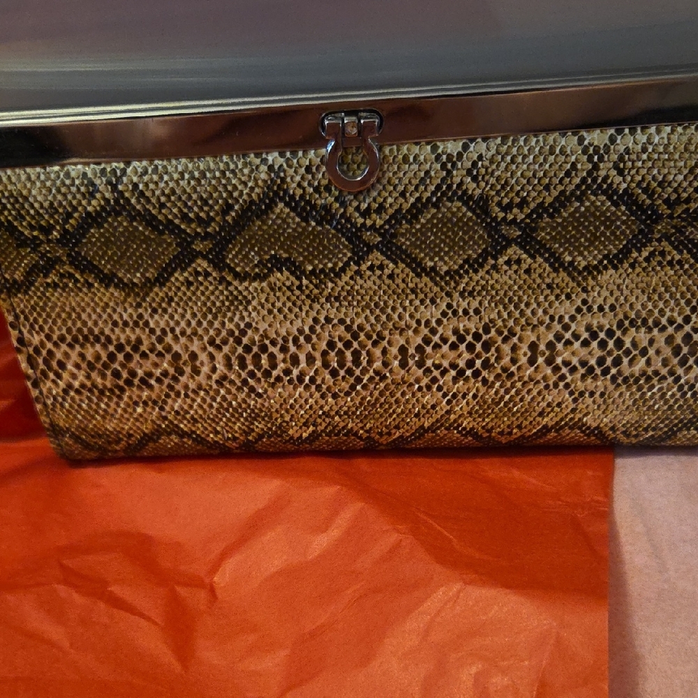 Rue21 Metallic Snakeskin Clutch